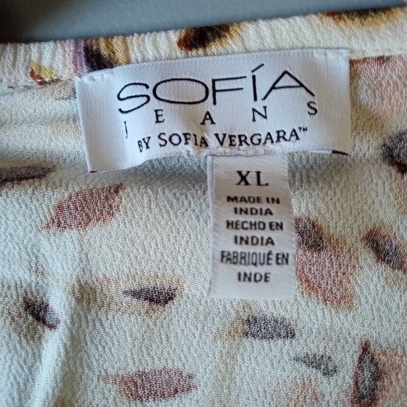 Sofia Vergara Dress XL Maxi Spotted Blousen Style Queen Anne Neckline  Travel - Picture 8 of 14